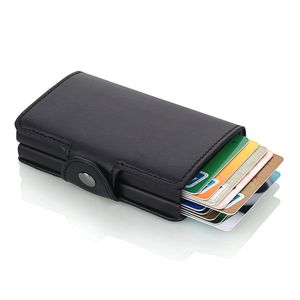 Billetera Tarjetero Hombre Sistema Antimagnético Cuero Protección RFID - Negro