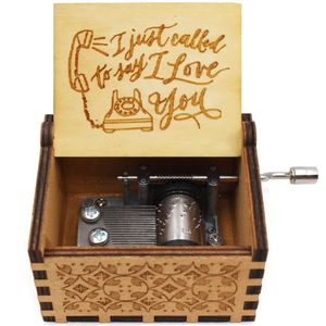 Cajita Musical I Just Called To Say I Love You Regalo Novios Aniversario San Valentín - Color Madera