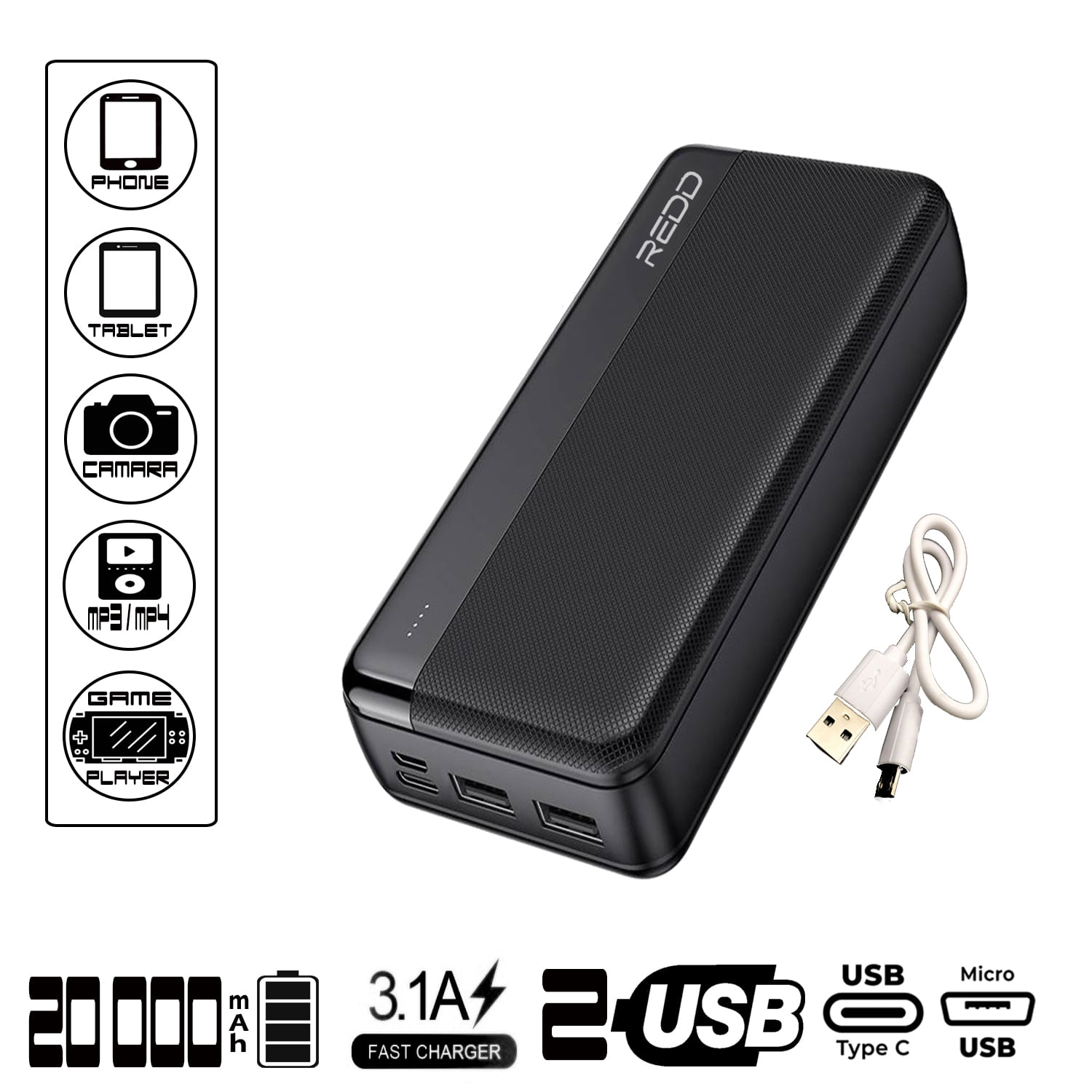 Cargador portátil- Hama 200007, USB tipo C, 92 W, Negro
