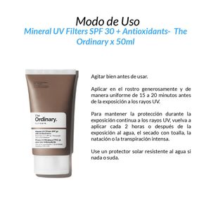 Mineral UV Filters SPF 30 Antioxidants The Ordinary 50ml 2 Unidades