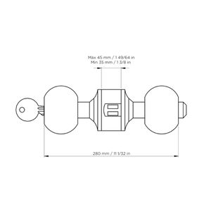 Pomo Dormitorio Plateado 626 Visalock
