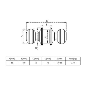 Pomo Baño Plateado 626 Visalock