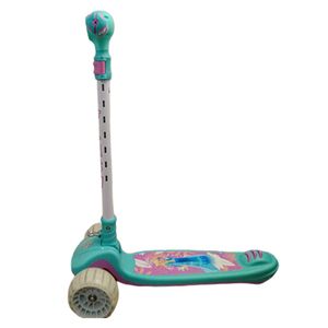 Scooter de Niña en Frozen Hidraulico en Turquesa con Linterna y Luces en Llantas
