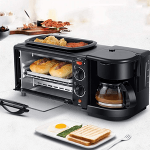 Maquina de Desayuno Multifuncional Horno Cafetera y Freidora