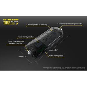 Linterna Led de Llavero Nitecore Tube V2 Negra