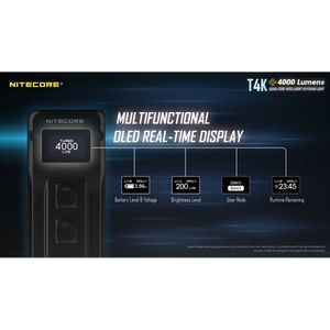 Linterna Nitecore T4K Recargable para Llavero Edc Súper Brillante