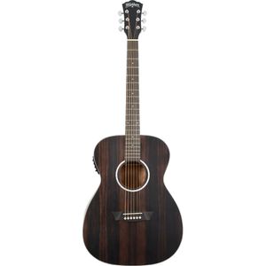Guitarra Acústica Eléctrica Washburn Deep Forest Folk Ébano Rayado