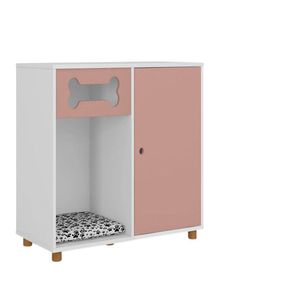 Mueble para Mascotas Rufus color Blanco/Rosado TU MESITA