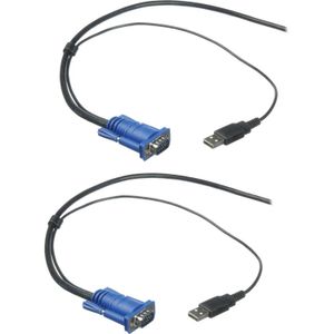 Kvm Vga Usb Compacto de 2 Puertos con Cables Incorporados de La Marca Iogear