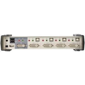 Switch Kvmp Aten de 4 Puertos Usb Dvi Dual Link con Audio de Sonido Envolvente 2.1