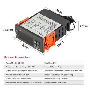 Termostato Digital Controlador De Temperatura STC-1000