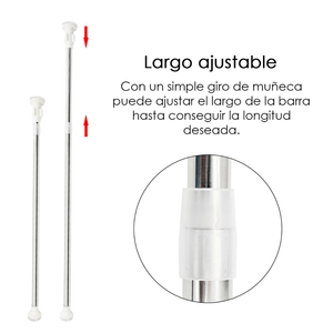 Barra Extensible para Cortina de Baño Multifunción