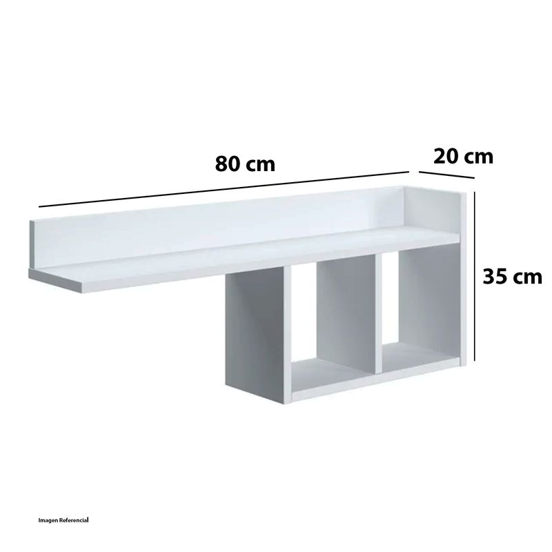 Repisa Flotante Melamina LeMueble 80x35x20cm Blanco I Oechsle