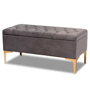 Banqueta Baúl Capitoneada LeMueble 1.25 m Gris Oscuro