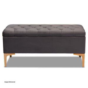 Banqueta Baúl Capitoneada LeMueble 1.25 m Gris Oscuro