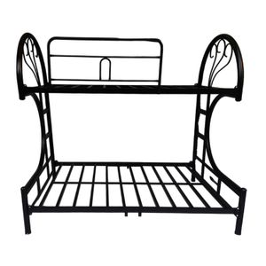 Camarote de Metal Mixto LeMueble Negro + 2 Espumas Zebra Paraiso