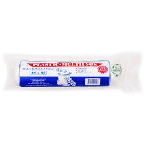 Bolsa MECASA Blanco Biodegradable Rollo 200un