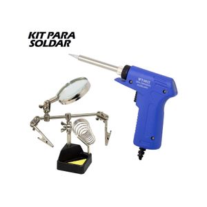 Kit Cautín + Soporte con Pinzas y Lupa Wt-9012-kit