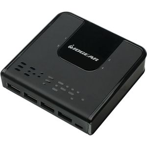 Conmutador de Compartición de Periféricos Iogear de 4 Puertos 4 Computadoras