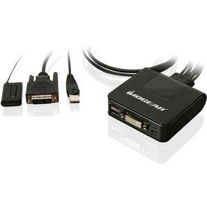 Switch Kvm de Cable Dvi Usb de 2 Puertos Iogear