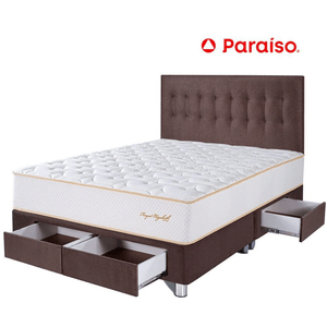 Dormitorio Royal Elizabeth Cajones King Chocolate + 2 almohadas viscoelásticas + protector