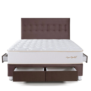 Dormitorio Royal Elizabeth Cajones King Chocolate + 2 almohadas viscoelásticas + protector