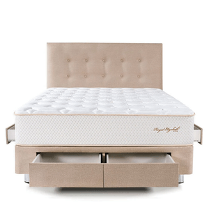 Dormitorio Royal Elizabeth con Cajones 2 Plazas Champagne + 2 almohadas viscoelásticas + protector