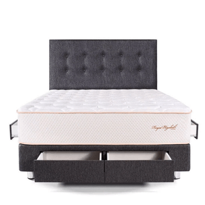 Juego de Dormitorio Paraíso Royal Elizabeth con cajones 2 Plazas + 2 almohadas viscoelásticas + protector