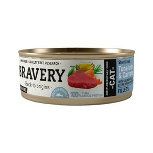 Bravery Alimento Húmedo Gato Esterilizado Atún Y Zanaho 70 Gr