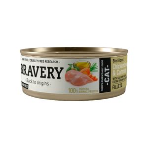 Bravery Alimento Húmedo Gato Esterilizado Pollo Y Zanah 70 Gr