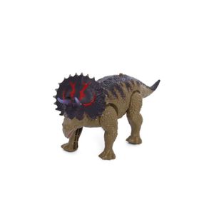 Dinosaurio Triseraptor Dinomat Camina Con Luces Y Sonidos Marrón Oscuro
