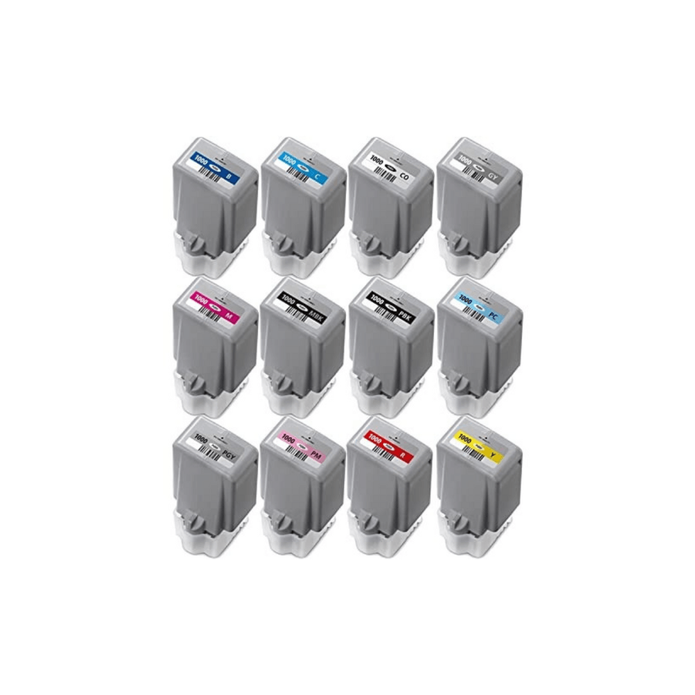 12 Color Ink Set Zeejet PFI-1000 Ink Tank Set - 12 Color