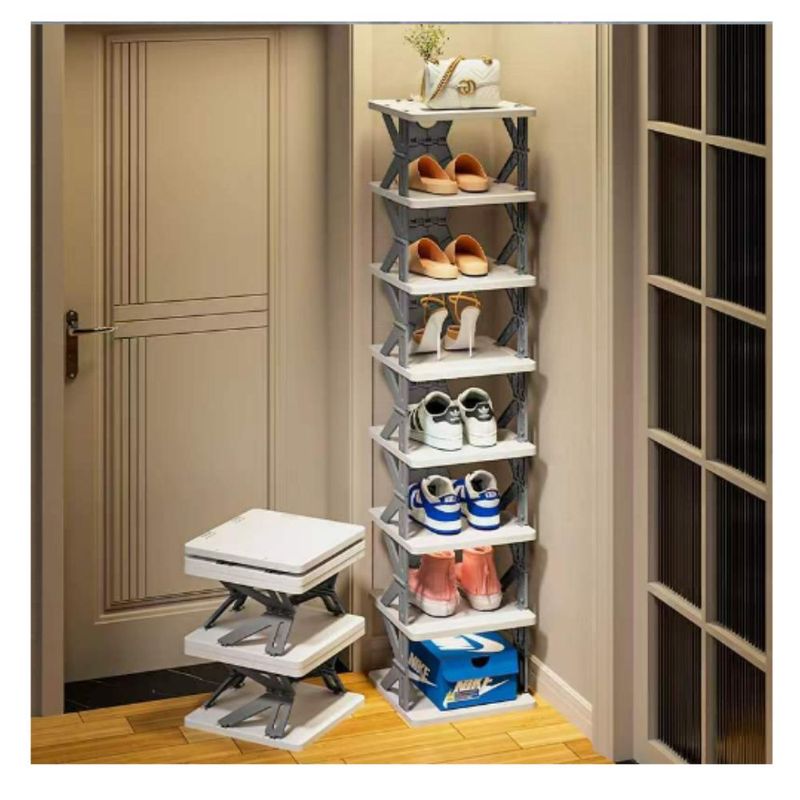 Organizador Estante Plegable de Zapatos Gris