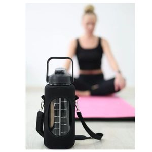 Botella Tomatodo de Agua Deportiva sin BPA con Funda Negro Premium