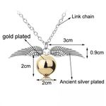 Collar Snitch Dorada de Harry Potter Cosplay Accesorios HP Joyas - Plateado