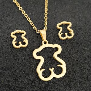 Set Collar Mujer Aretes Oso Tous Dorado San Valentín Pareja Amor