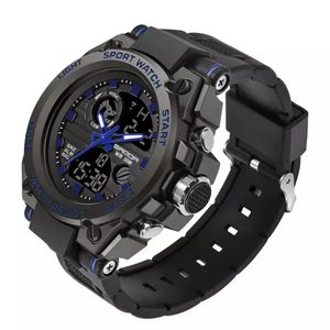 Reloj Hombre Análogo Digital Impermeable con Cronógrafo Análogo Digital Resistente al Agua - Azul