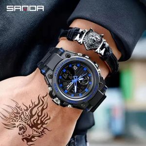 Reloj Hombre Análogo Digital Impermeable con Cronógrafo Análogo Digital Resistente al Agua - Azul