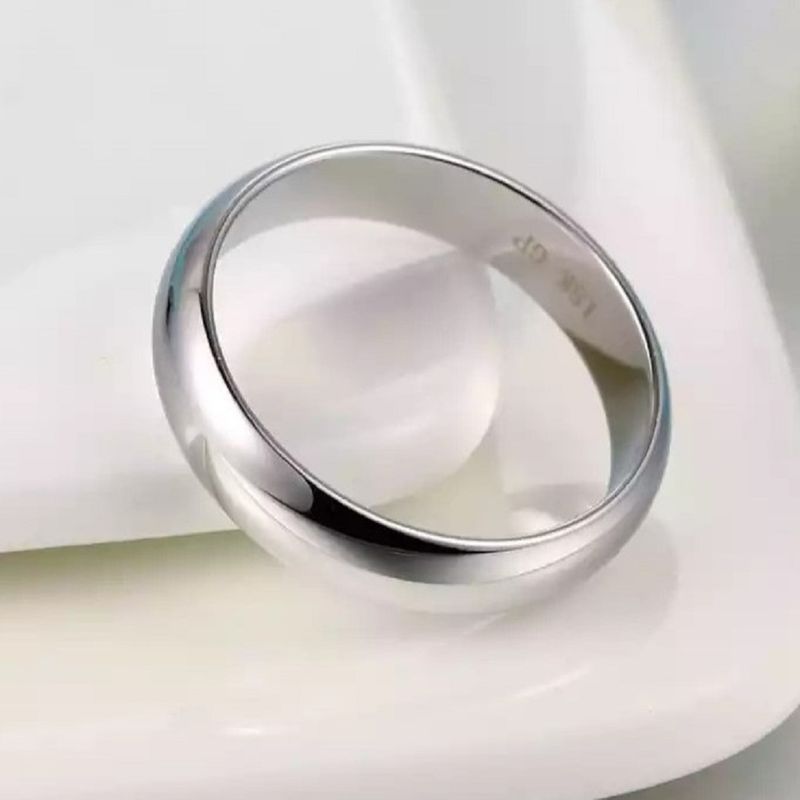 Anillo Alianzas Matrimonio Eternal Mujer Bañado Oro Blanco Genieka