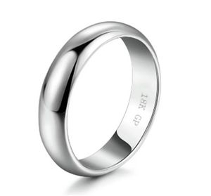 Anillo de Compromiso Aro Alianza Bañado en Oro Blanco 18K Genieka Eternal Love Talla 7