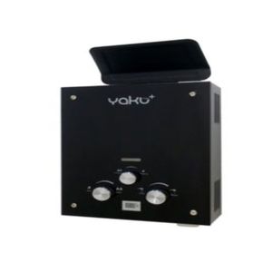 Calentador Instantáneo Yaku Mas GN 5.5L Frente De Vidrio Templado Negro