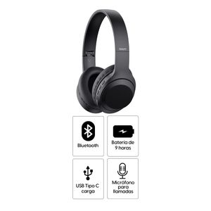 Audífonos bluetooth on ear Izuum Black Beat 2 micrófono incorporado, máx. 9 horas, control de música y llamadas, negro