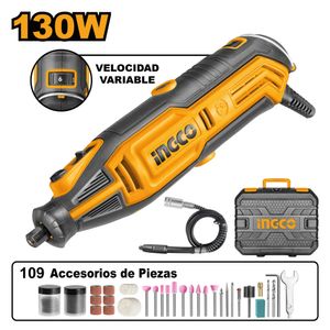 Mini Rectificadora Ingco 130W + Kit 109 Piezas MG13328