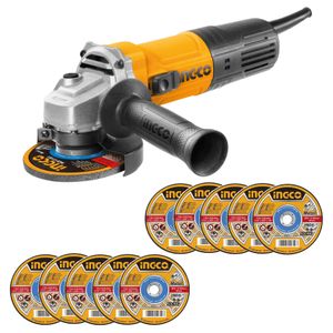 Amoladora Angular Ingco 4 1/2" 750W  + 10 Discos AG75028