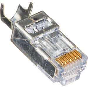 Conectores Ez Rj45 Blindados Platinum Tools para Cat5E y Cat6 con Tierra Externa Empaque Tipo Clams