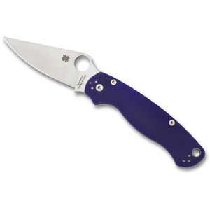 Navaja Plegable Spyderco para Military 2 Hoja Negra Mango Azul Morado