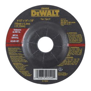 Disco de Desbaste 4 1/2" (115 mm) para Metal Dewalt DW44540