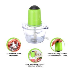 Picatodo Electrico Multifuncional para Alimentos 2L Verde