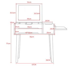 Tocador Juvenil práctico Leyla color Blanco TU MESITA