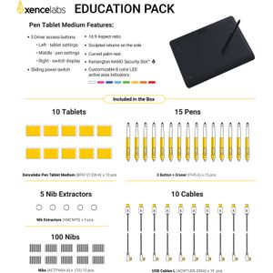 Tablet de Escritura Xencelabs Education Pack Mediano Negro